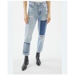 BDG Slim Straight Patch Jeans  Distressed Size 24 x 26"